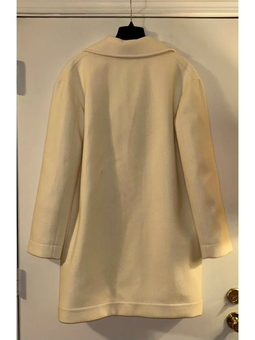 NWT $1736 Haider Ackermann Notched Lapel Double Breasted Wool Coat Cream Size 34